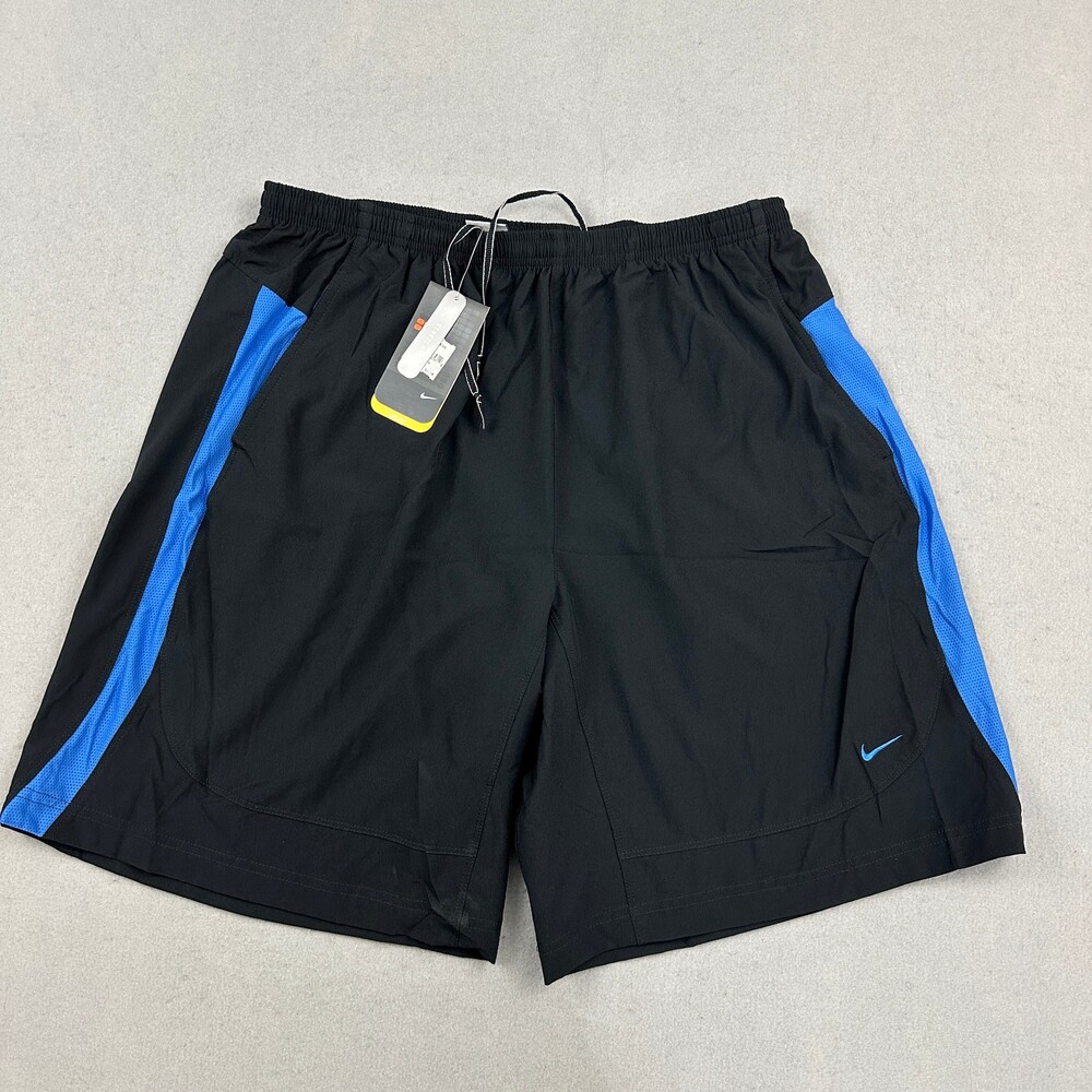 Vintage Nike Shorts Men 2XL Black Solid Basketball Loose Fit Y2K Stretch XXL '05